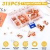 GOOLADA 315Pcs 5 Style Rose Gold Push Pins,Metal Push Pin