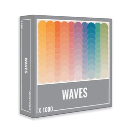 Cloudberries Waves Puzzle, Easy Jigsaw Puzzles for Adults, 1000 Piece Colourful Gradient Rainbow Puzzle, Colour Spectrum Multicolour Jigsaw with Retro Wave Design, Easy Puzzles for Adults