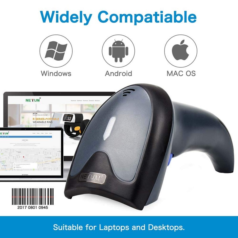 NETUM Wired CCD Barcode Scanner - Handheld USB 1D Barcode