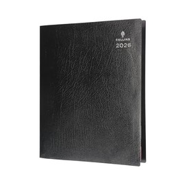 Collins - Leadership - 2026 12 Month Calendar Year Planner, Day-To-Page with 1/4 Hourly 4 Person Appointments Diary, A4 - Black (CP6742.99-26)
