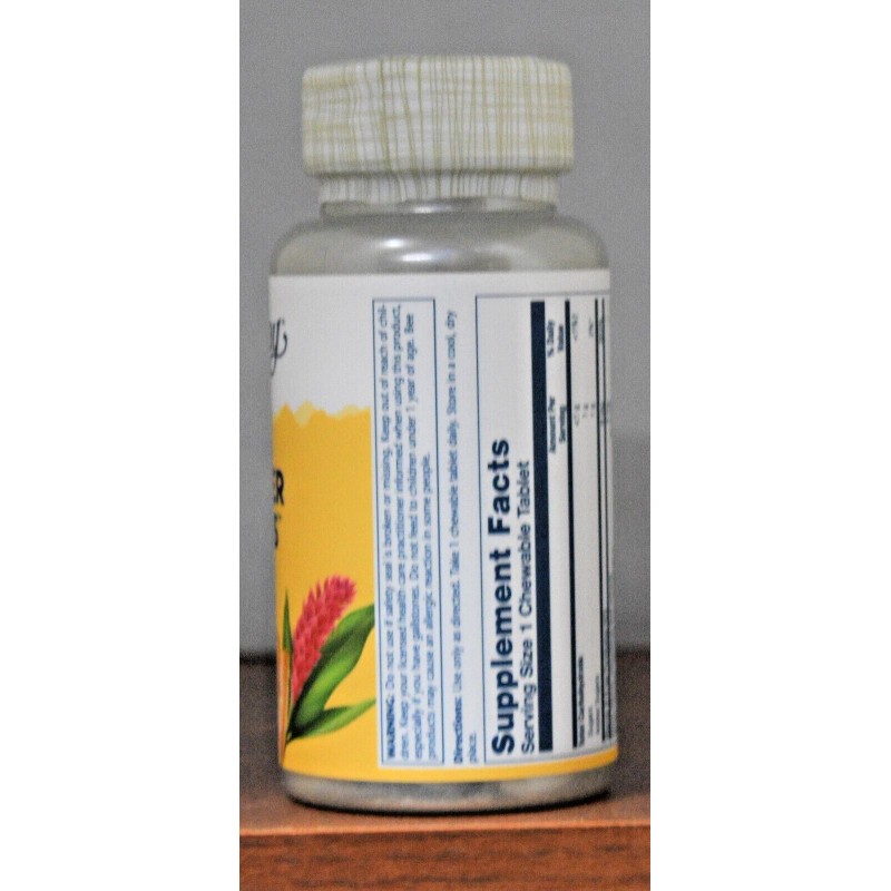 Solaray Chewable Ginger Trips 60 Chewables Travel Aid Ginger Root