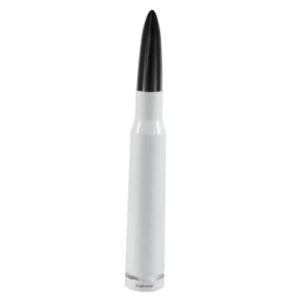 VMS Black White Bullet Antenna for Chevy Silverado and GMC Sierra 2007 an Newer