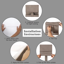 Mecodeco Classroom Door Curtains, Indoor Blackout Solid Color Curtains, Suitable for Glass Doors, French Doors Full Privacy Protection Curtains.(Mocha, 10"*38",1 Panel)