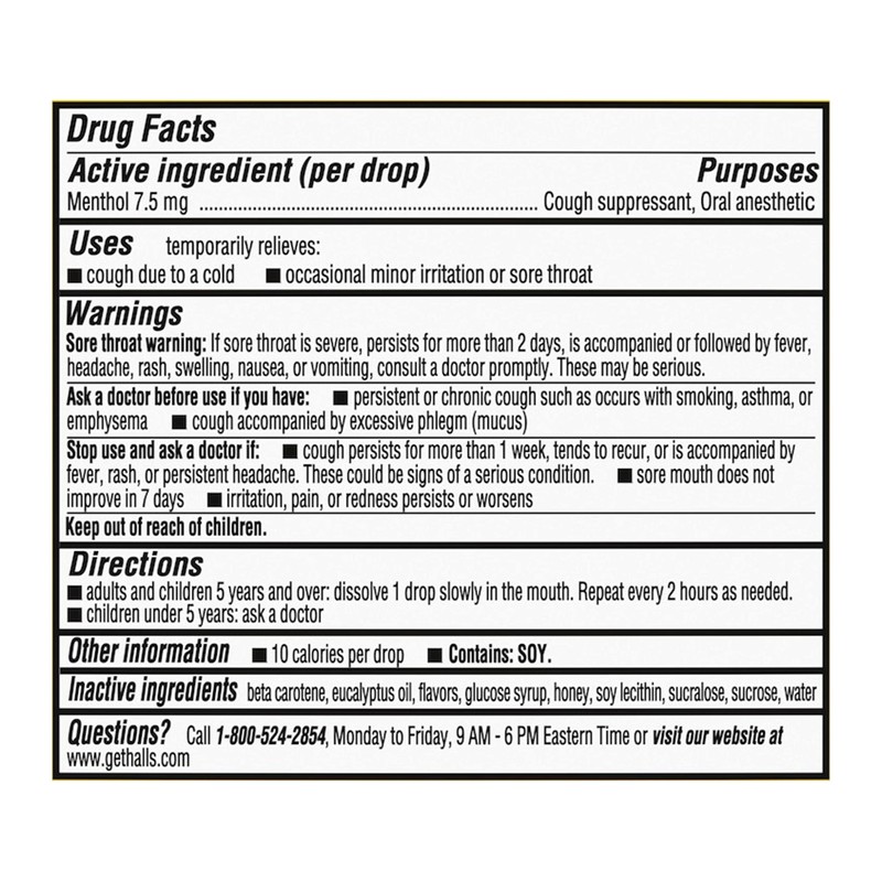 HALLS Relief Honey Lemon Cough Drops, Bulk Cough Drops, 250