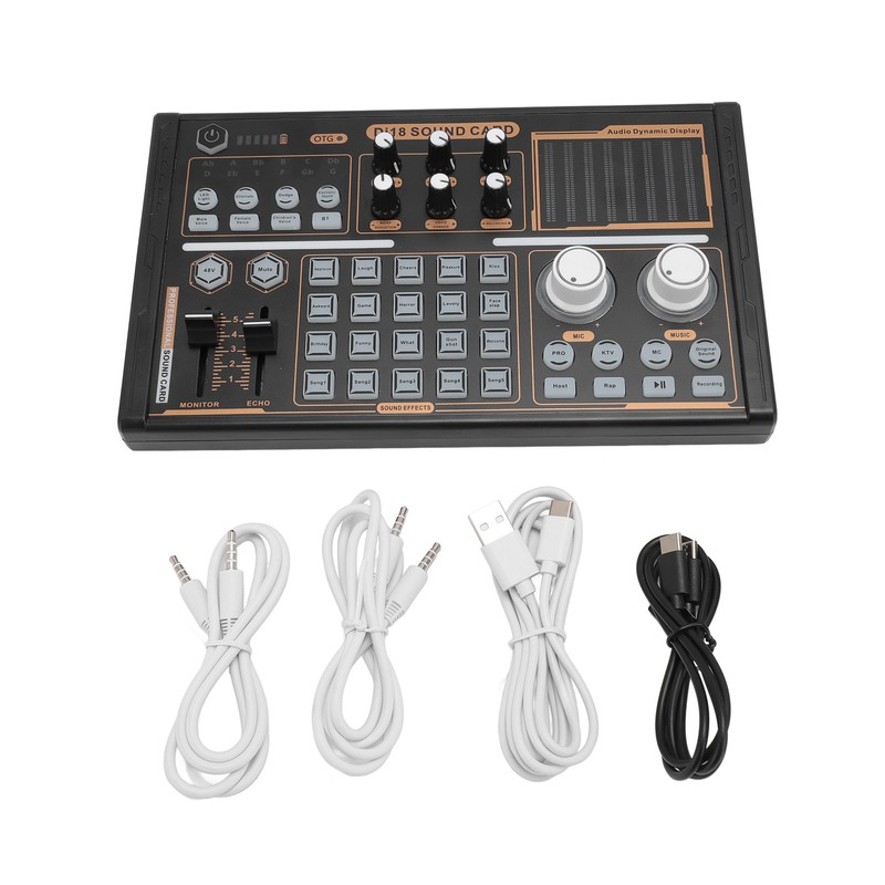 Sound Mixer Multi Sound Effects Noise Reduction Colorful Lights DJ18
