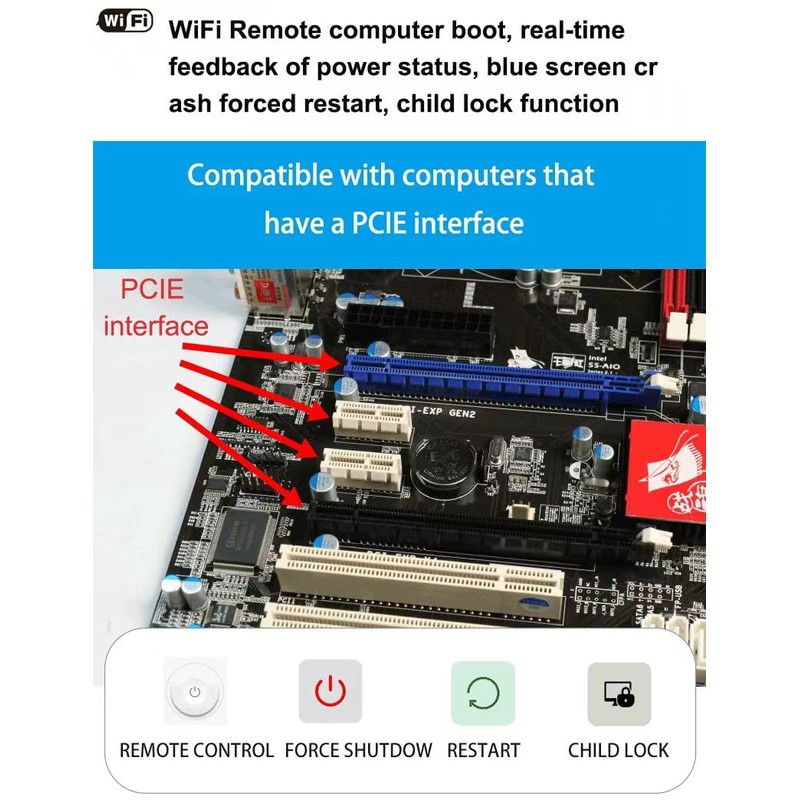 Huacaoe Smart PC Boot Button, WiFi Remote Power On/Off Switch