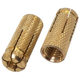SKIR'CO (Pack of 6) Brass Drop in Anchor M12 x 38 mm, Bolt Sleeve, Expansion Wall Anchor, Masonry Concrete Anchor