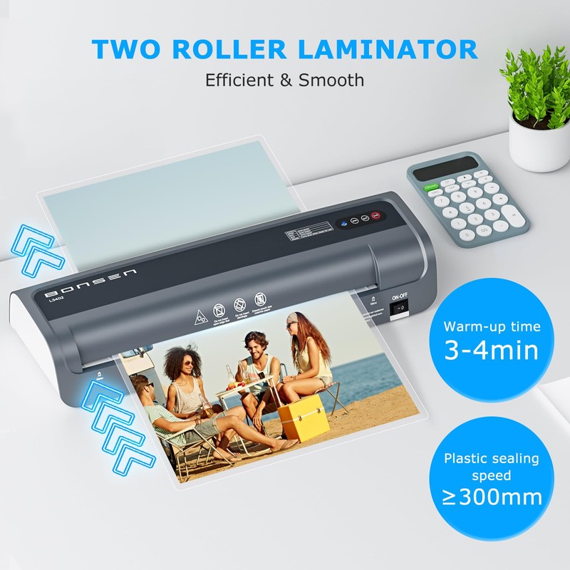 Laminator Machine, Bonsen 13 Inch Wide Thermal Laminator with Never