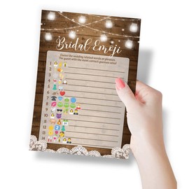 Printed Party Bridal Shower Game Set – 5 Fun Games and Activities for 50 Guests, Includes Bingo, Trivia, Guess How Many, and Advice Cards, Rustic Country Wedding Shower Games