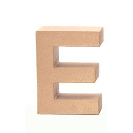 Glorex Cardboard Letter, Number and Characters, Letter E, E, natural