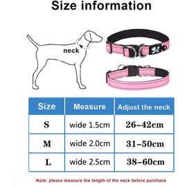 Haoyueer Padded Dog Collar, Reflective Dog Collars for Small, Medium and Large Dogs, Comfortable Soft Neoprene, Adjustable Basic Dog Collars (M, Green)