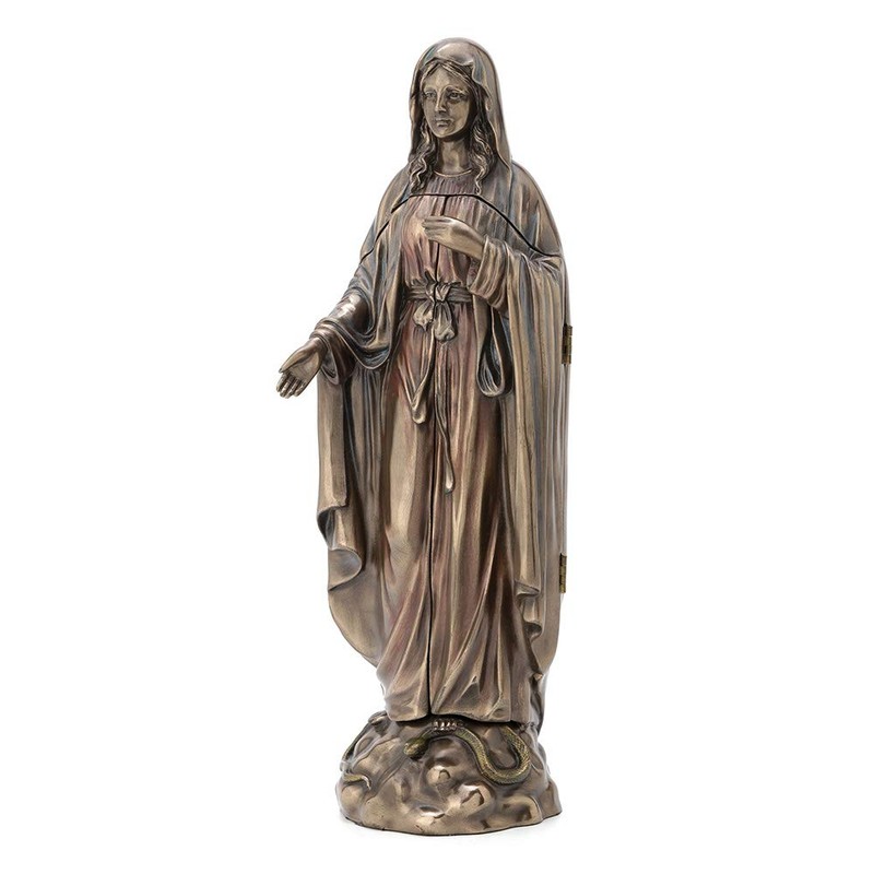 Veronese Design Lady of Grace Triptych Hinged Resin Sculpture Bronze