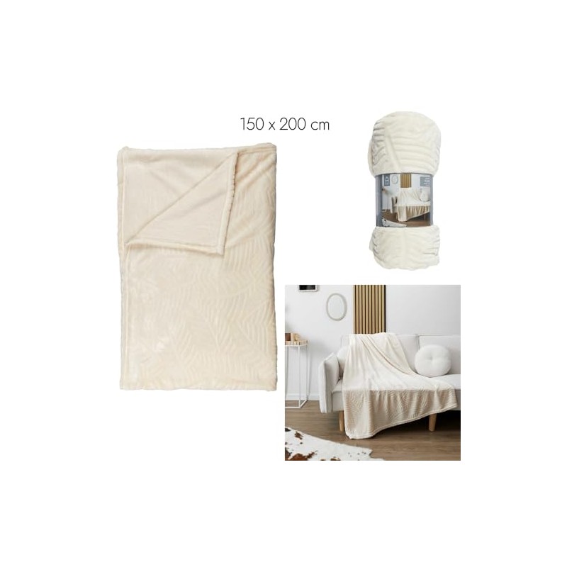 HOME DECO FACTORY Cuddly Blanket Cream Beige XXL – High-Quality
