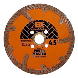 4.5" Paver Master Diamond Blades for Concrete Pavers, Roofing Tile, and Granite, 8mm Segment Height, Dry or Wet, 7/8"-5/8" Quad Holes