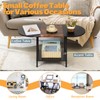 Coffee Tables for Living Room,2-Tier Small Oval Center Table Industrial