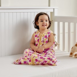 DaysU Micro Fleece Baby Sleep Sack 1.0 TOG, Baby Wearable Blanket 18-24 Months Sleeveless with 2-Way Zipper, Sleeping Bag for Baby Girls, 1 Pack, Flower