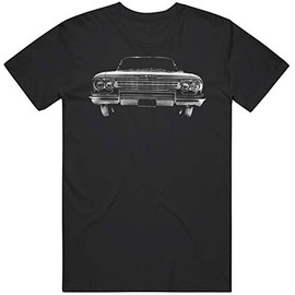 PurpleMonkeyTees 1962 Chevy Impala Front Grill View T Shirt 2XL Black