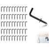 Lhbwhiz Pack of 50 Screw Hooks, Mini L-Shaped Hooks for