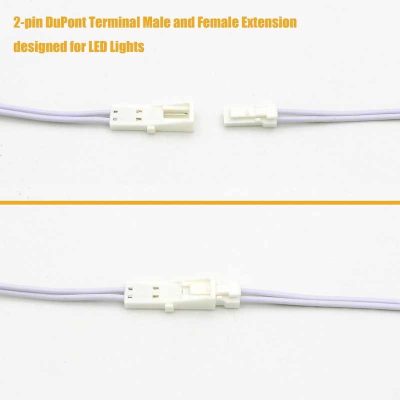 KOMIGAN 4 Pack 5 Meter (16.4ft) 2-PIN Dupont Terminal Male