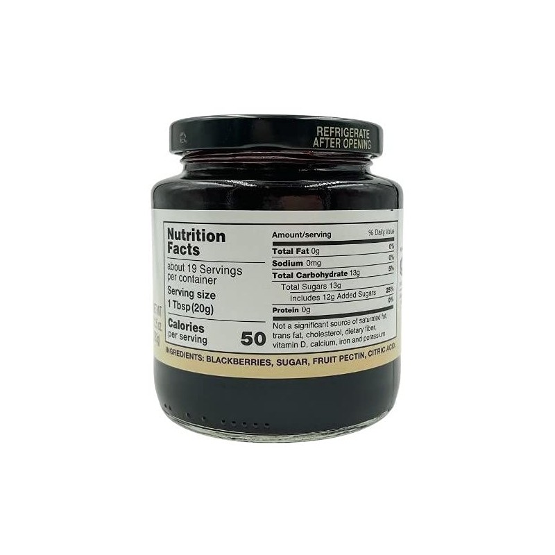 Windstone Farms Seedless Blackberry Jam 13.5oz Jar (6),13.5 Ounce (Pack