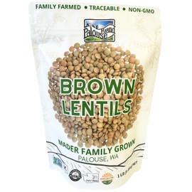 Non-GMO Project Verified Brown Lentils | Certified Glyphosate Residue Free | 1 lb Pouch | 100% Non-Irradiated | Kosher Parve | USA Grown | Field Traced