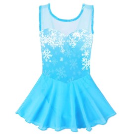 BAOHULU - Maillot de ballet para niñas de 3 a 12 años, Azul Cerúleo, 6-8 Años