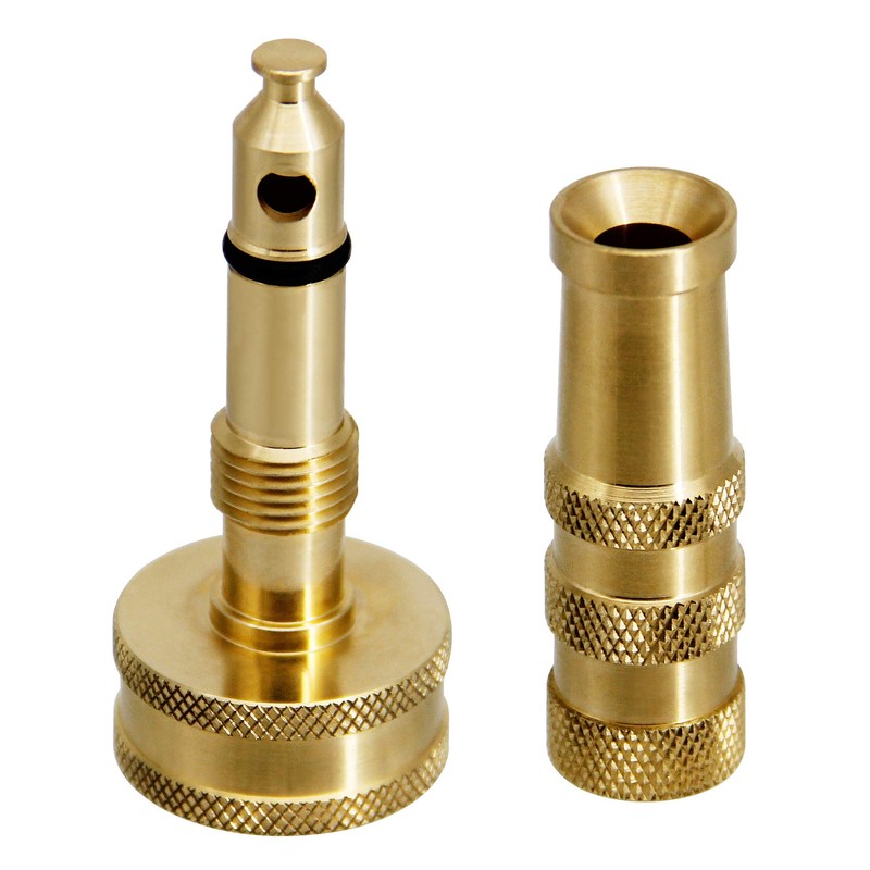 ATDAWN Brass Hose Nozzle, Heavy-Duty Brass Adjustable Twist Hose Nozzle,