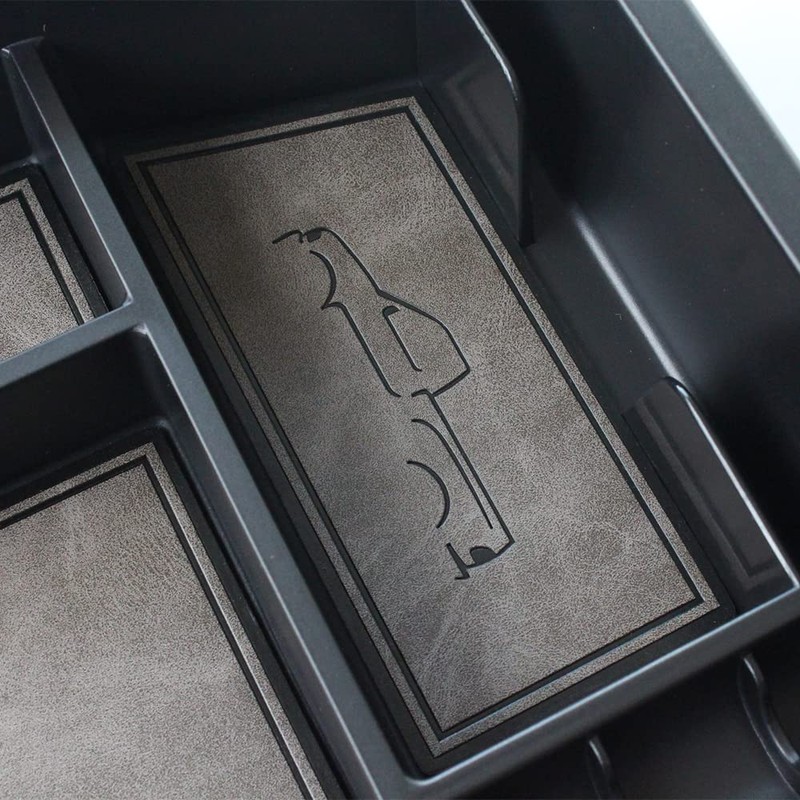 BestEvMod Storage Box Organizer Center Console Tray with Vegan Leather