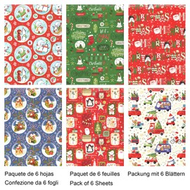 ARKRAFT Christmas Wrapping Paper XXL Format with 6 Sheets (NAT17)