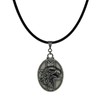 Unisex Eagle Head Pewter Pendant & Black Greek Leather Cord