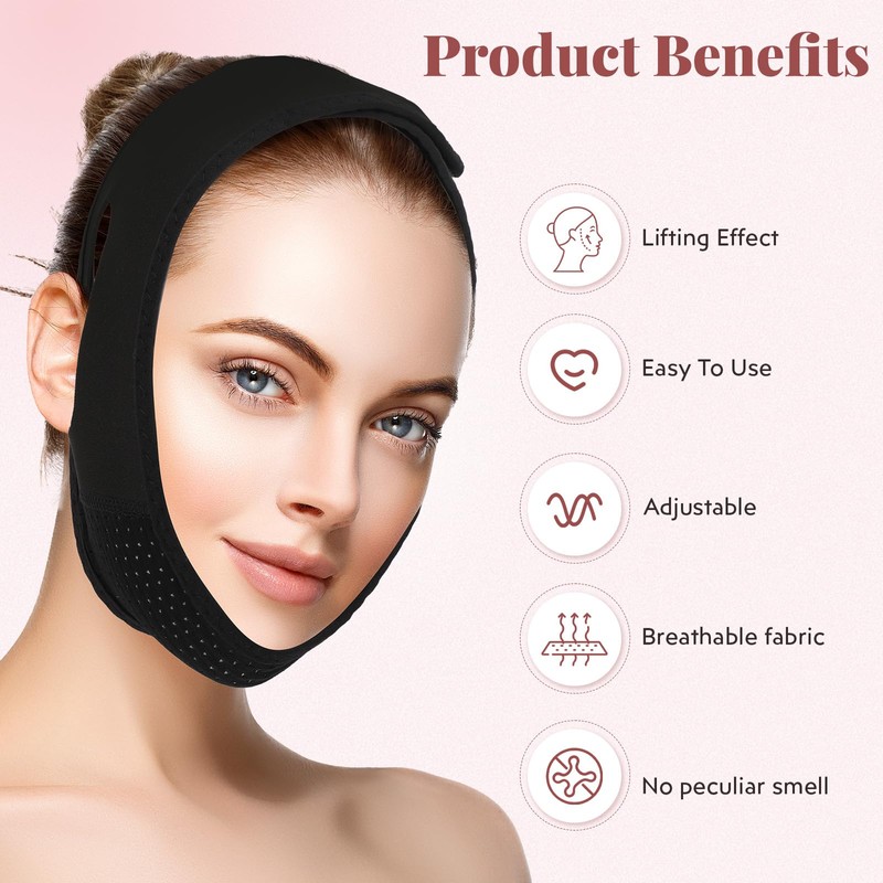 Reusable V-Line Mask, Chin Strap For Sleeping【Lifting Effect】【Adjustable】【Easy To Use】,