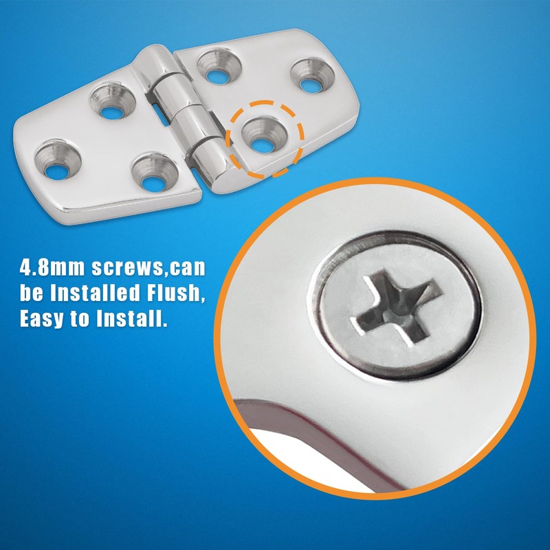 316 Stainless Steel Hinges Marine Grade 4 Pcs 3" x
