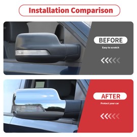 Linskip Driver and Passenger Side Mirror Covers with Turn Signal Light Compatibility for 2019-2023 2024 2025 Dodge Ram 1500, Door Mirror Bezel Caps for Ram 1500(Chrome)