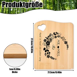 Hochzeitsgeschenke für Brautpaar Ihn und Sie, Geschenk Hochzeit 2025 - Graviertes Bambus Schneidebrett, Hochzeitstag Jahrestag Geschenk für Frauen Männer, Verlobungsgeschenkfür Freundin Paar