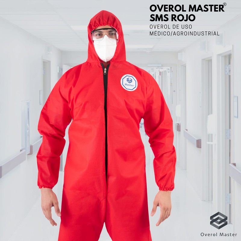 Overol Master - Overol Desechable de Protección Color Rojo (Varios