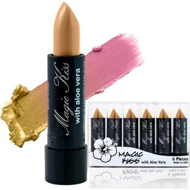 Magic Kiss Juego De 6 Pintalabios Con Aloe Vera Que Cambian De Color (Dorado)