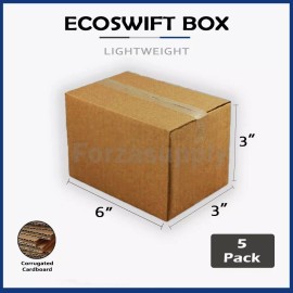 EcoSwift 5-Box 6x3x3 "EcoSwift" Brand Cardboard Packing Mailing Shipping Corrugated