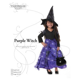 UNDERWRAPS Baby Little Girls Purple Witch Light Up Dress with Matching Hat, Medium