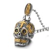 COOLSTEELANDBEYOND Mens Women Steel Vintage Silver Gold Sugar Skull Pendant