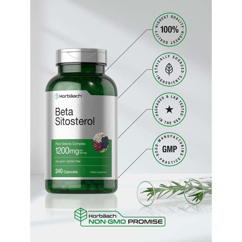 Horbäach Beta Sitosterol | 1200mg | 240 Capsules | Plant