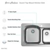 Ouvert 33 x 22 Stainless Steel, Dual Basin, Top-Mount Kitchen