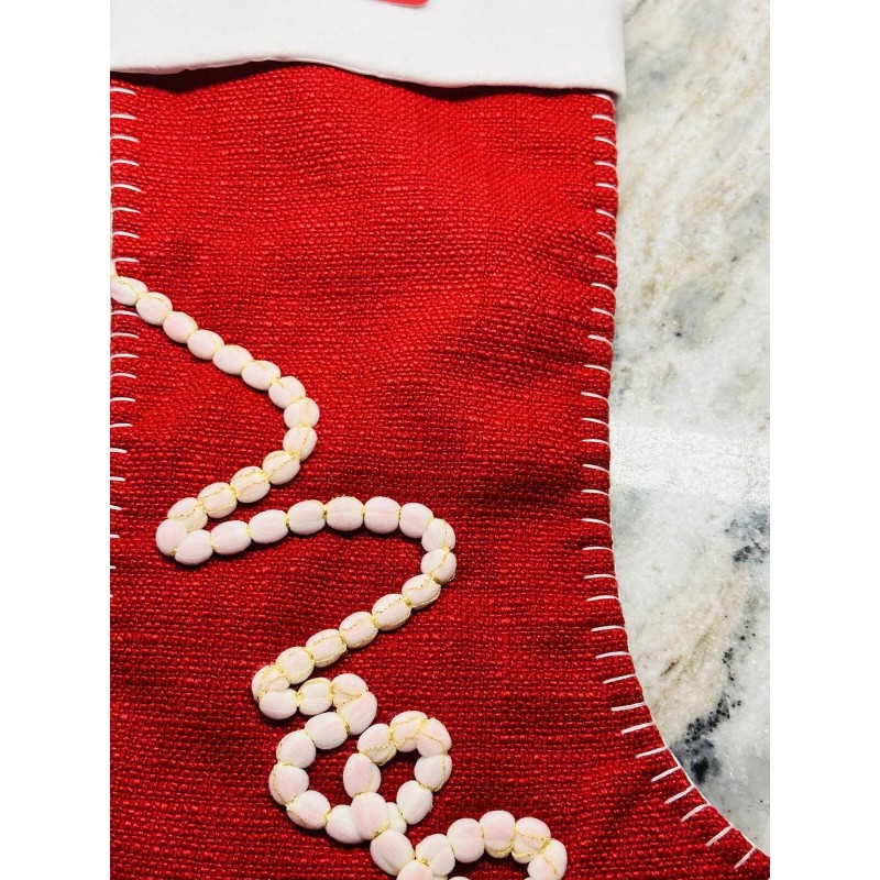 White December Home Red/White Fabric Noel Stocking Holder 17 Inches