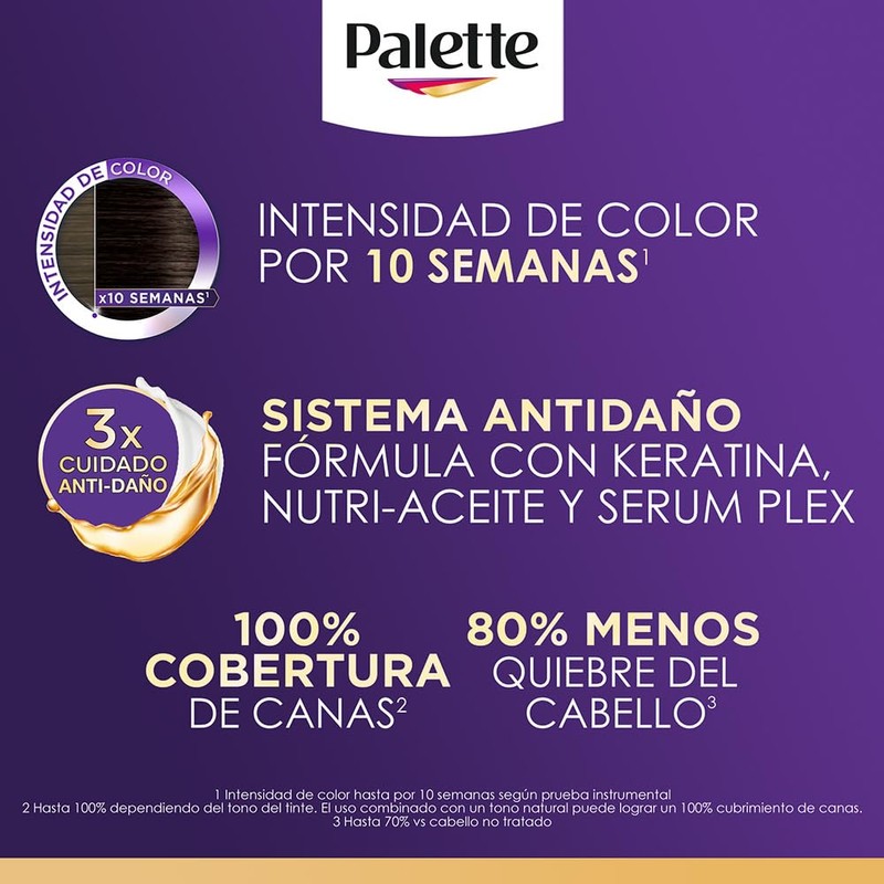 Palette Tinte para cabello color creme, borgona intenso 4-89, 0.165