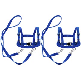 Pack of 2 Blue Horse Harness Horse Lead for Playing Toy Adjustable Size for Children Boys Girls Role Play Horse Friends
