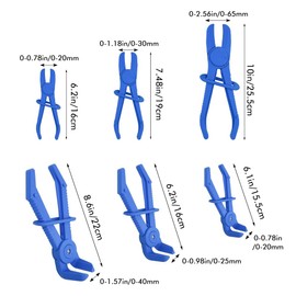 Parthan Set of 6 Hose Clamps Pliers for Fuel Hoses, Radiator Hoses and Brake Hoses, High-Quality Pliers for Car Repairs, Clamping Pliers Set