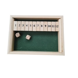 HNHPETUSA 1-12 Number Shut The Box Wooden Game, Fun Table Math Game with Wooden Board Popular Pub Game Travel Family Dice Game 2 Players Shut The Box Game 9 Spots Dice Game