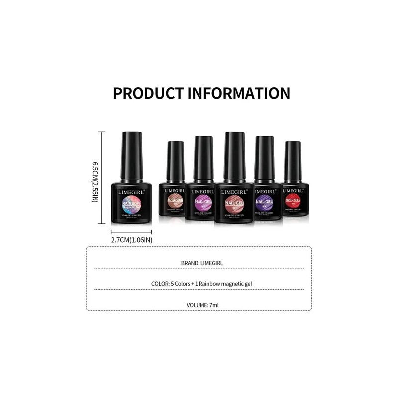 6 Pcs Gel Nail Polish Kit Colourful Nailpolish For Gift