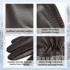 EGSSHOP Winter Warm Genuine Leather Gloves for Men, Cashmere Lined