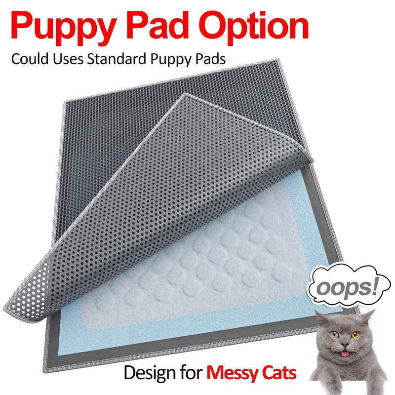 Waretary Cat Litter Box Mat: 36"x 30" Waterproof Kitty Cat