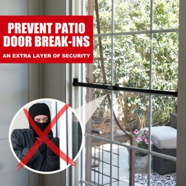 SECURITYMAN Sliding Door Security Bar-Child Proof Sliding Door Lock Bar with Anti Lift Lock - Fits Most Doors & Windows - Adjustable Patio Door Security Bar (18.75"- 51.1") Black